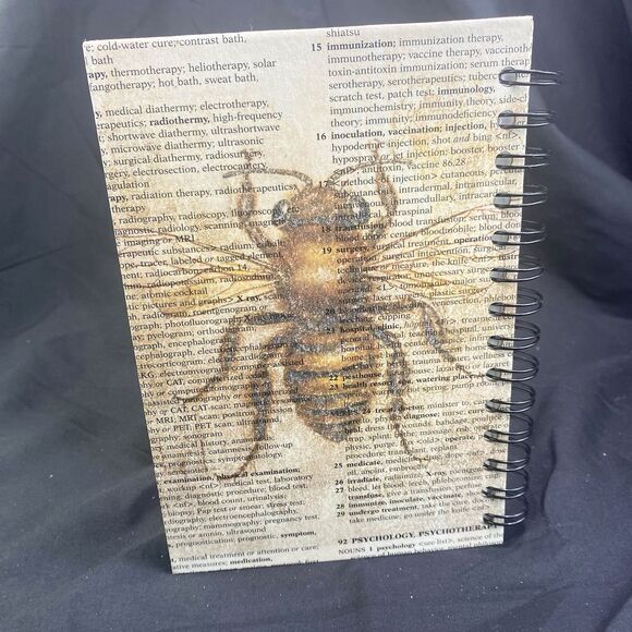 Journal Unique Bee Lover Designs Handmade Upcycled Spiral Notebook Honey 200 Pg - Picture 4 of 7